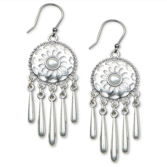 🍀Lucky Brand Bird & Pearl Statement Necklace & Earring  Set - Picture 3 of 7